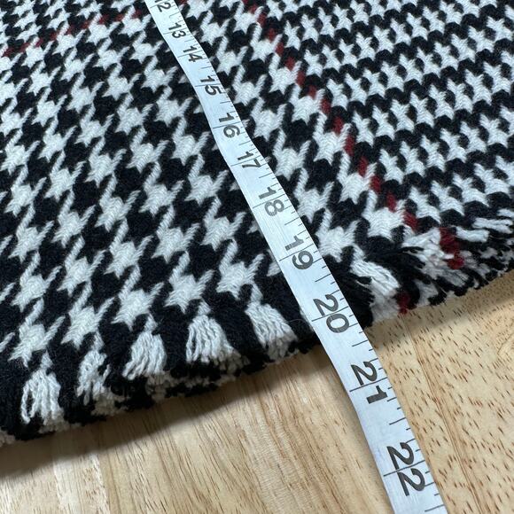 Akris Punto NWT Houndstooth Black White Red Wool Blend Fringe Mini Skirt Size 8 - Picture 12 of 12